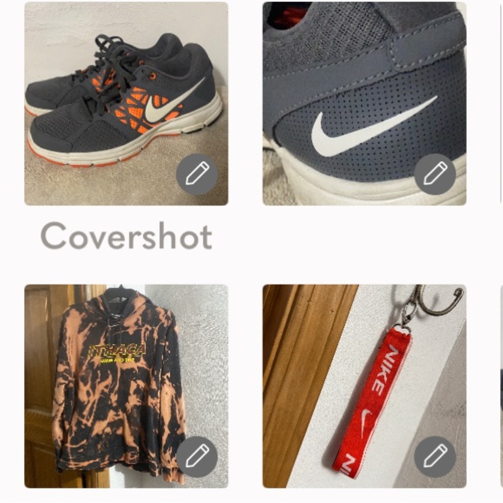 EUC Nike Air Orange/gray 8.5+NIKE Hoodie sz L+swoosh keychain